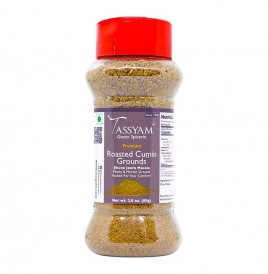 Tassyam Premium Roasted Cumin Grounds (Bhuna Jeera Masala)  Plastic Bottle  80 grams